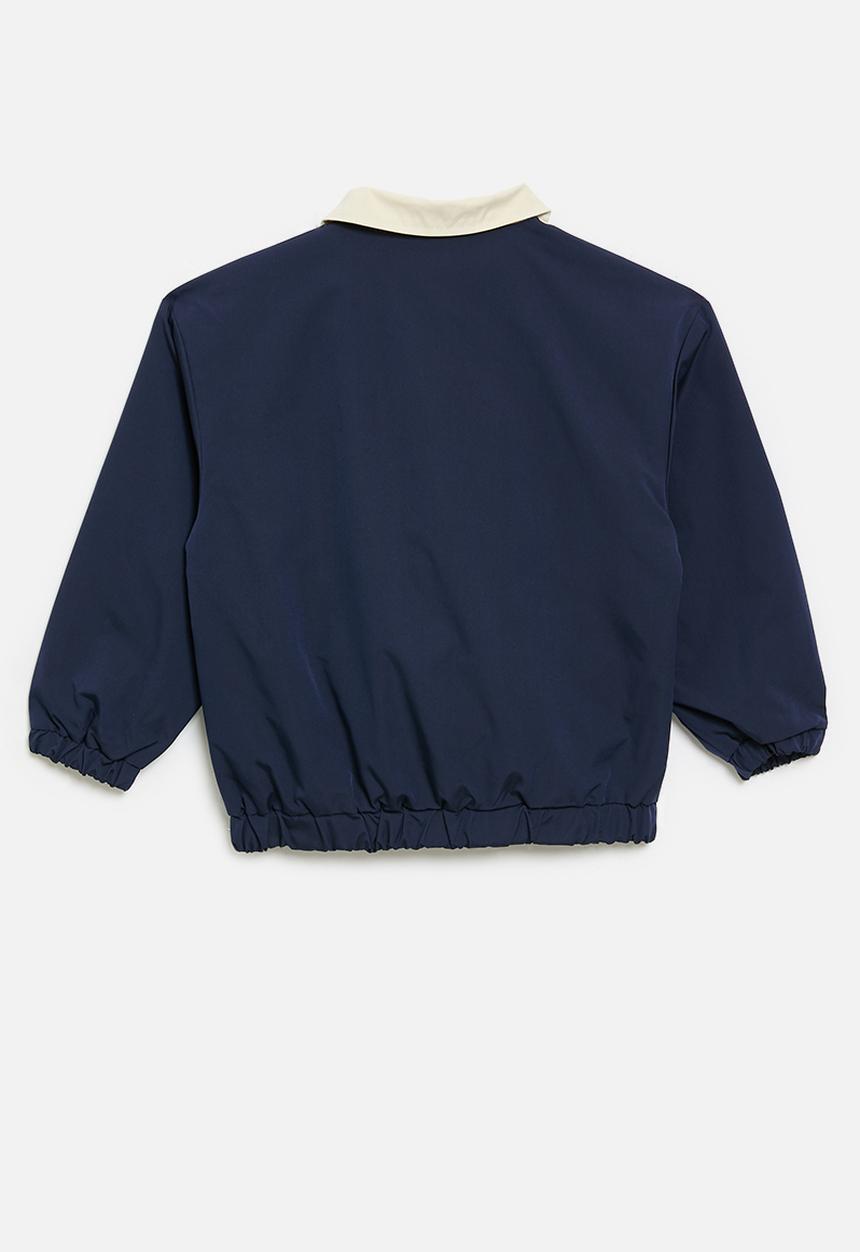 Pop Candy - Contrast collar jacket-navy blue