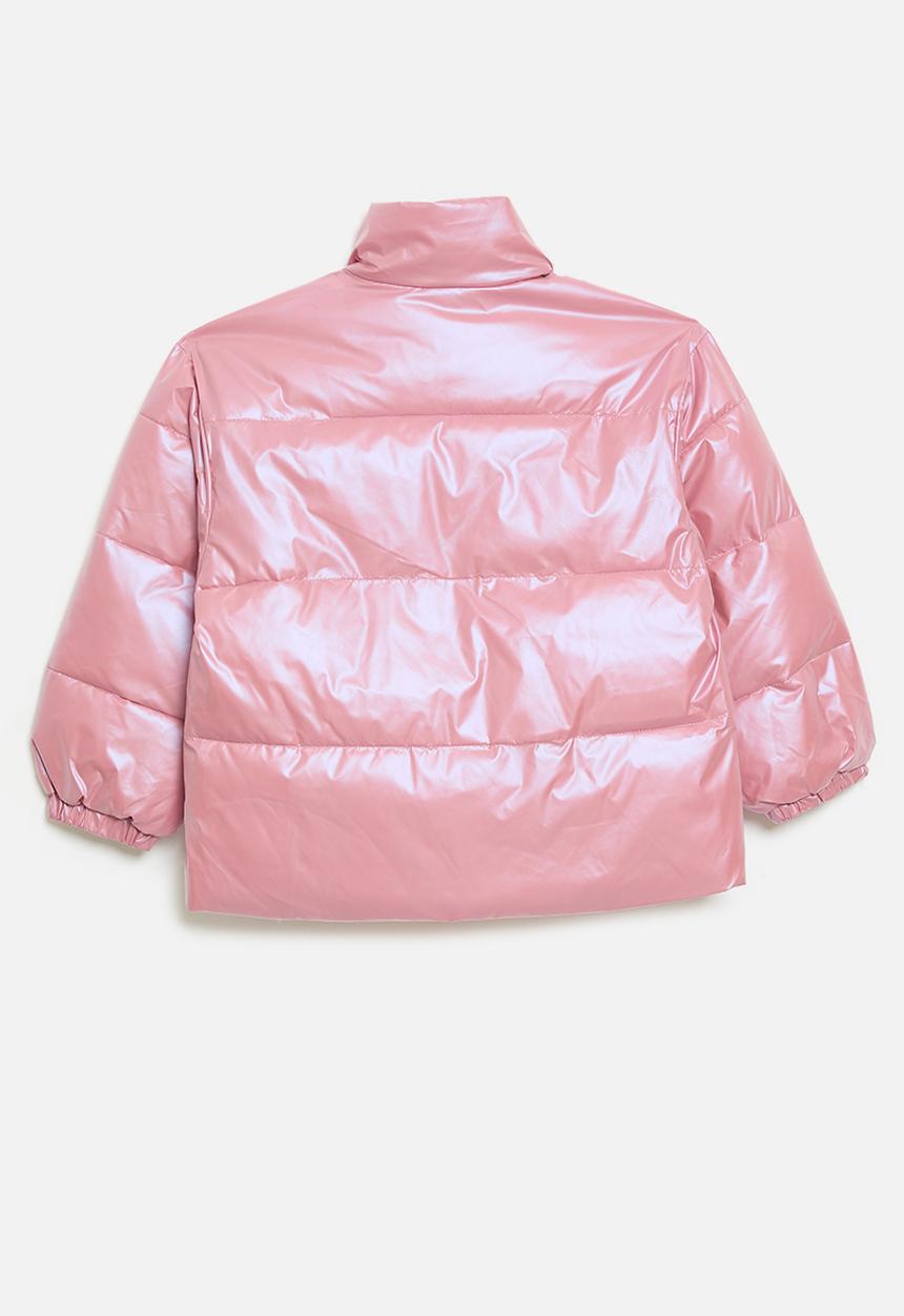 Pop Candy - Mettalic puffer jacket-pink