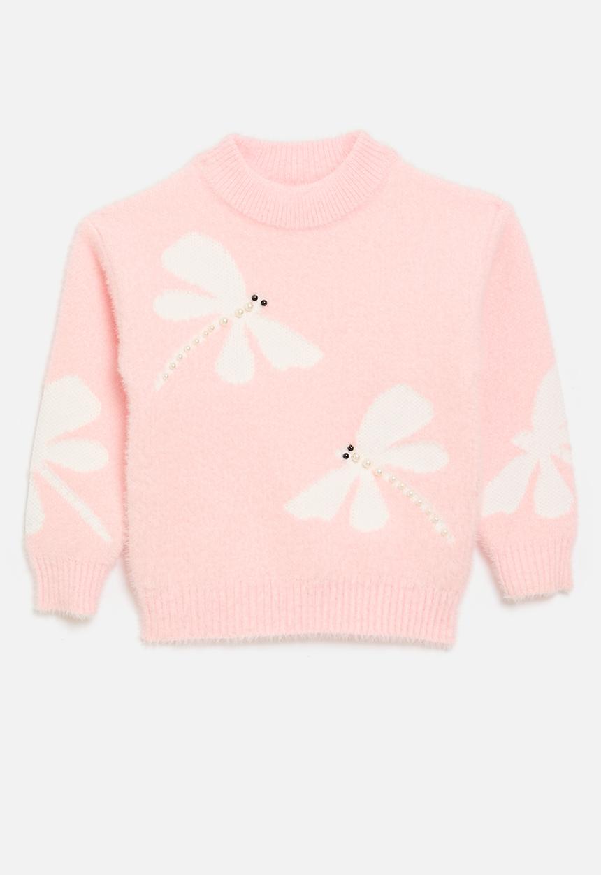 Pop Candy - Crew neck jersey-pink & white