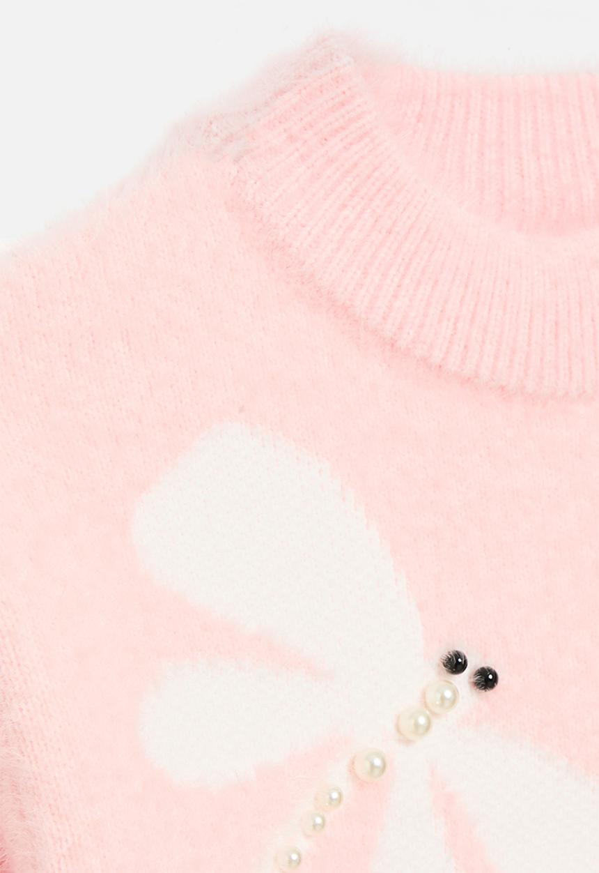 Pop Candy - Crew neck jersey-pink & white