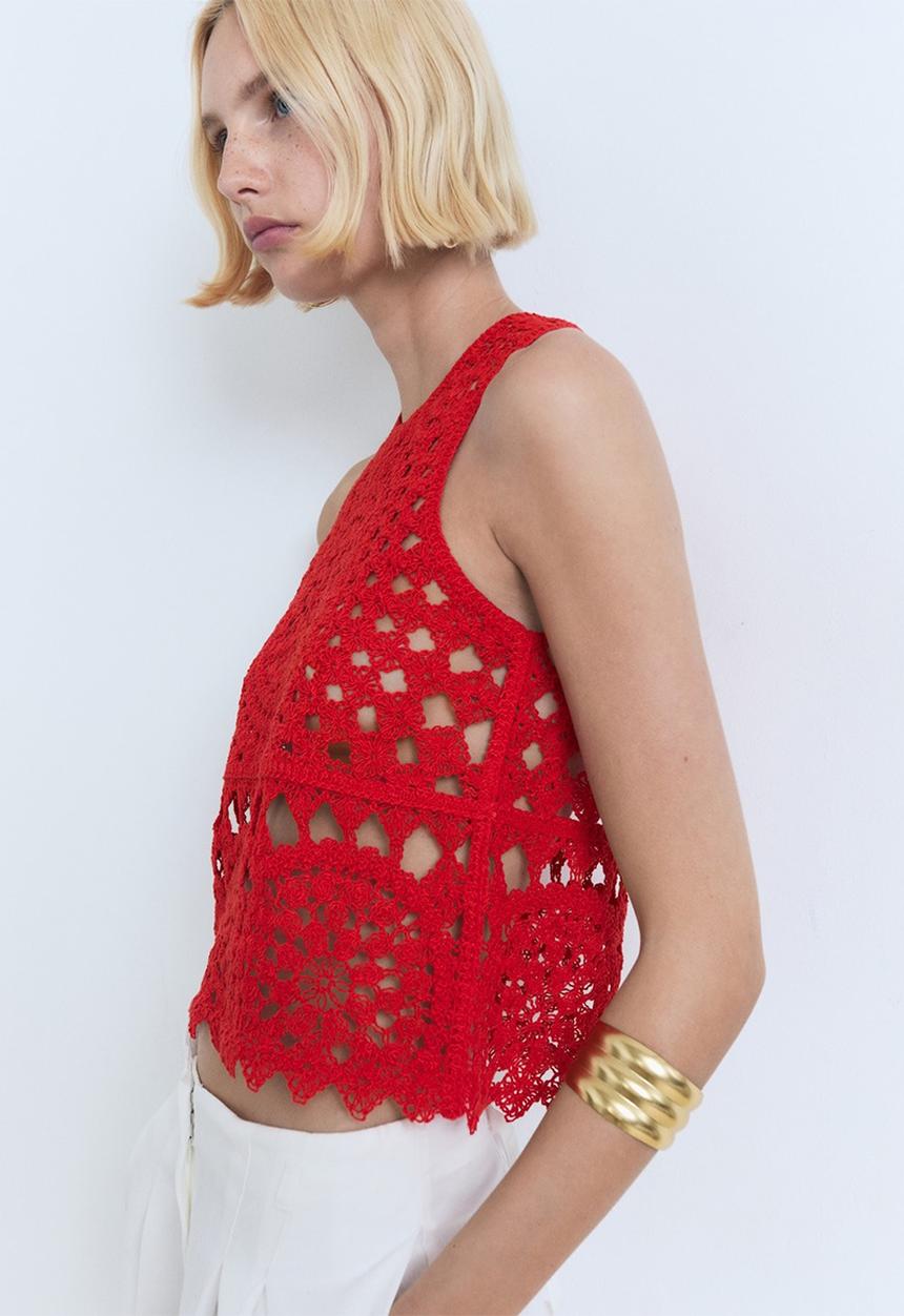 MANGO - Top Kles - Red
