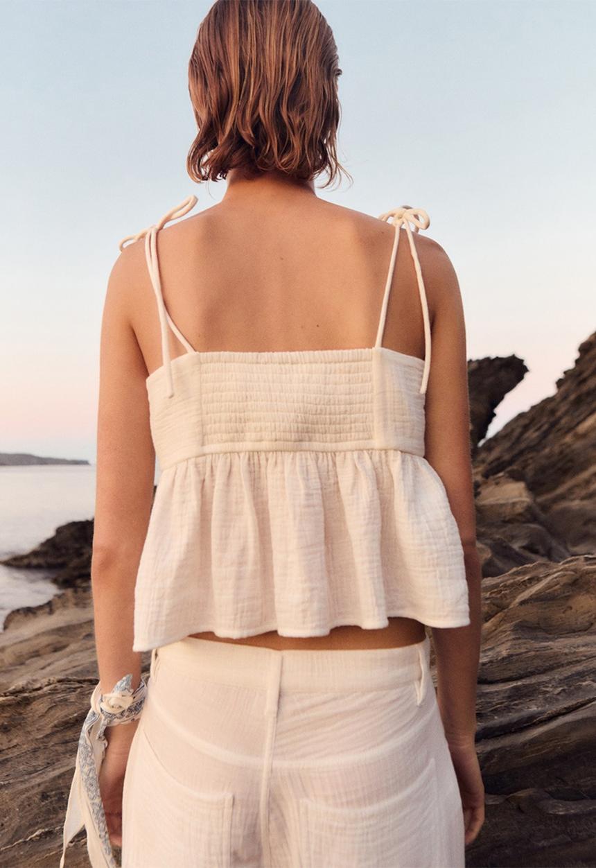 MANGO - Top Rodas - White