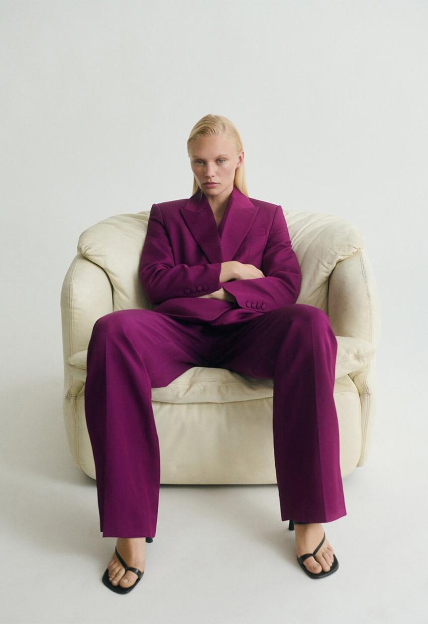 MANGO - Trousers Anna - Fuchsia