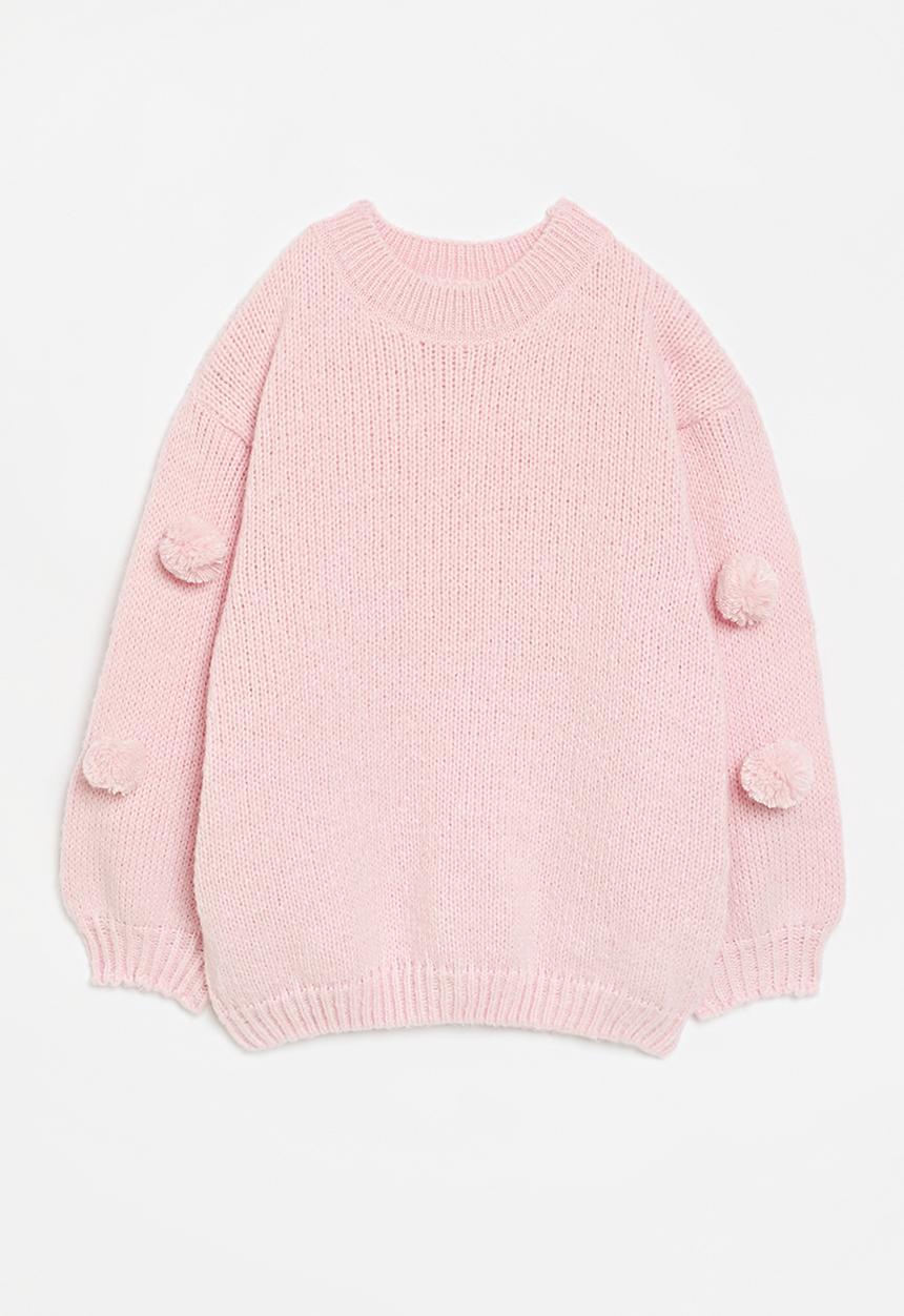 Pop Candy - Pom pom knit jersey - pink