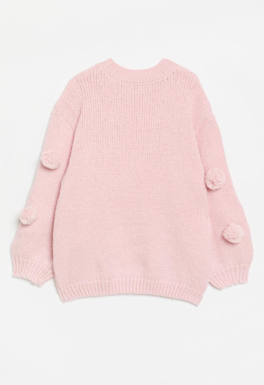 Pop Candy - Pom pom knit jersey - pink