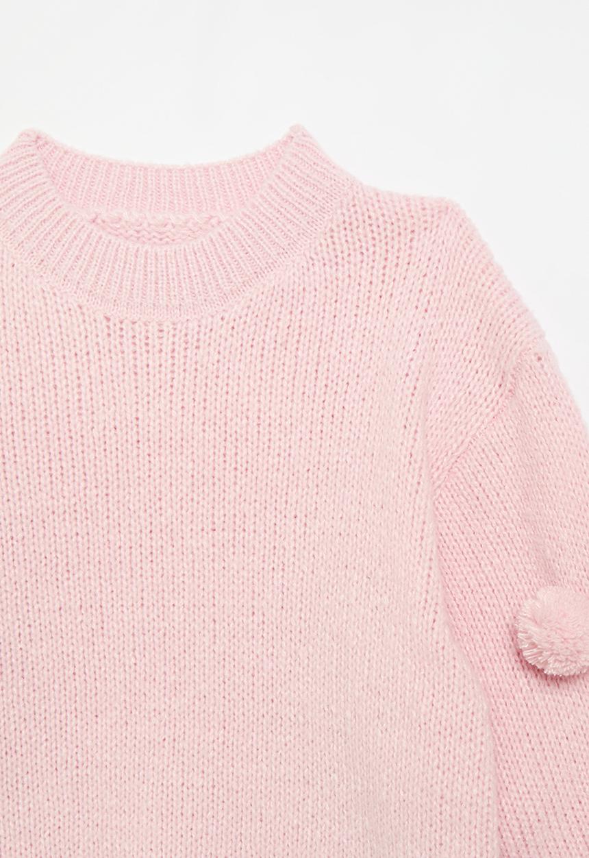 Pop Candy - Pom pom knit jersey - pink