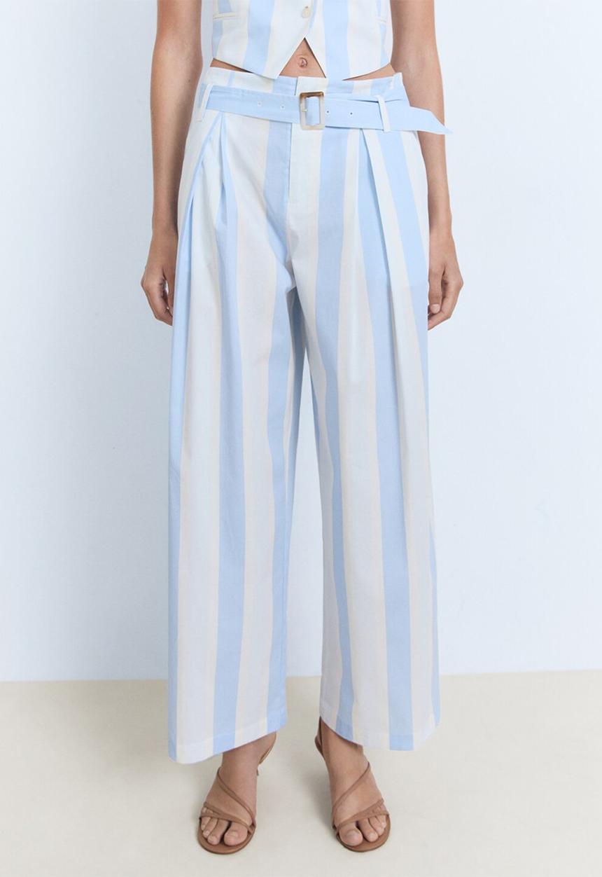 MANGO - Trousers Dulce - Light Pastel Blue