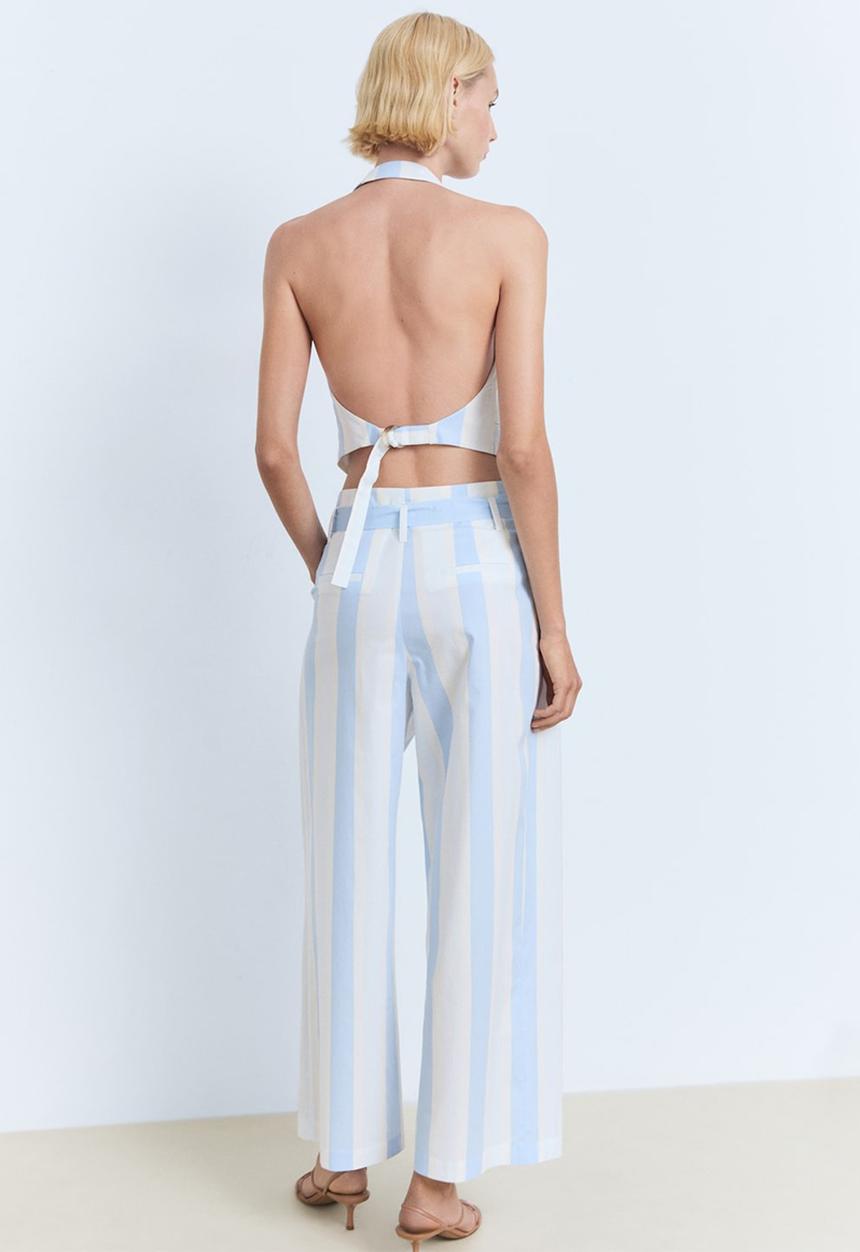 MANGO - Trousers Dulce - Light Pastel Blue