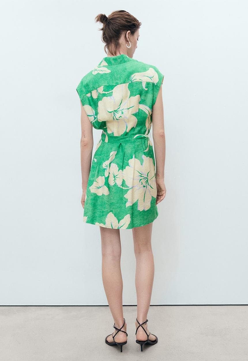 MANGO - Dress Flor - Green