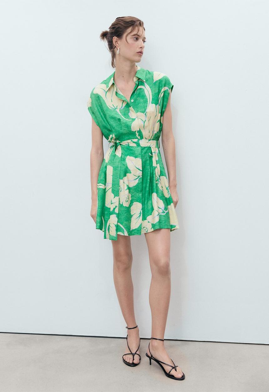 MANGO - Dress Flor - Green
