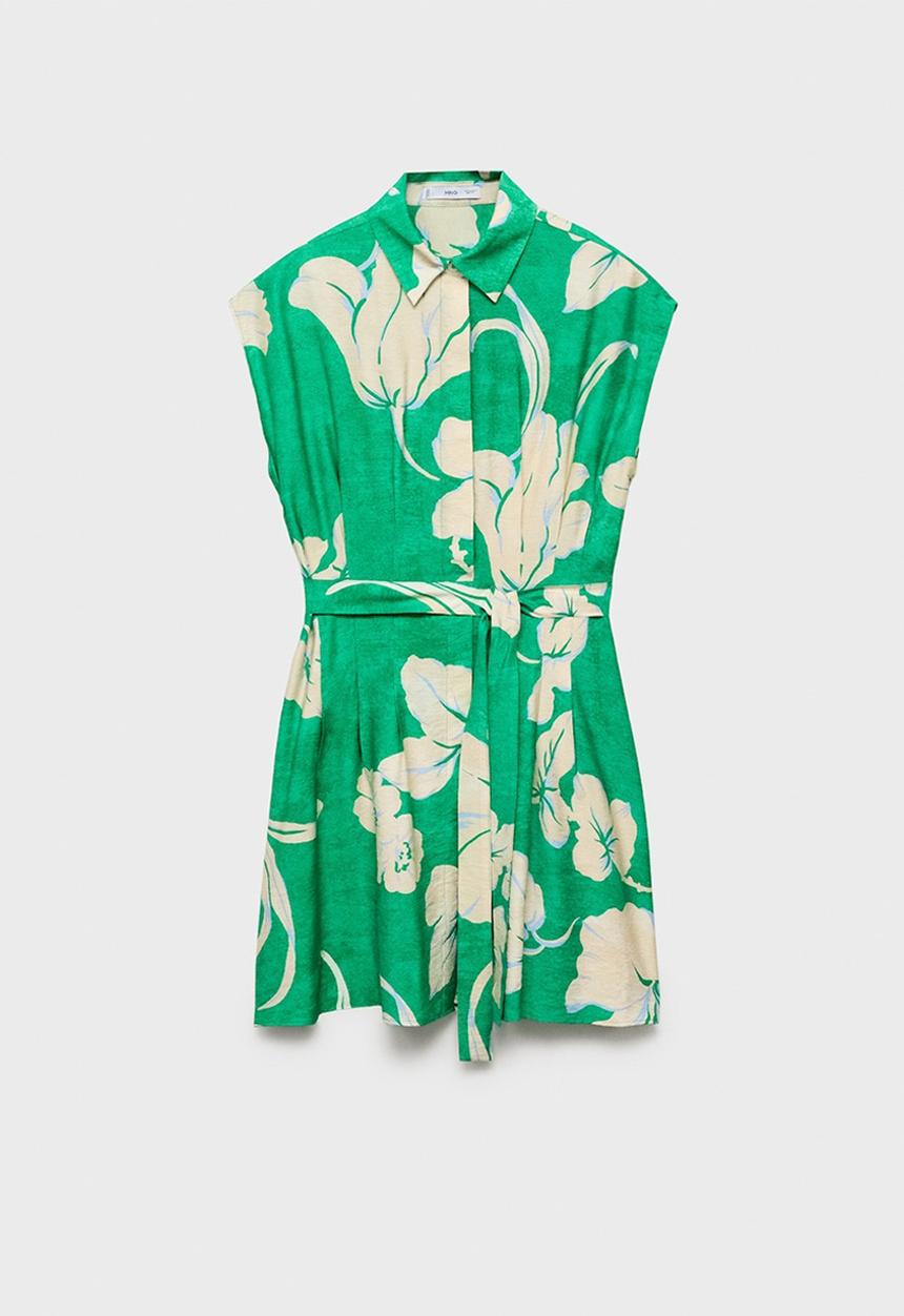 MANGO - Dress Flor - Green