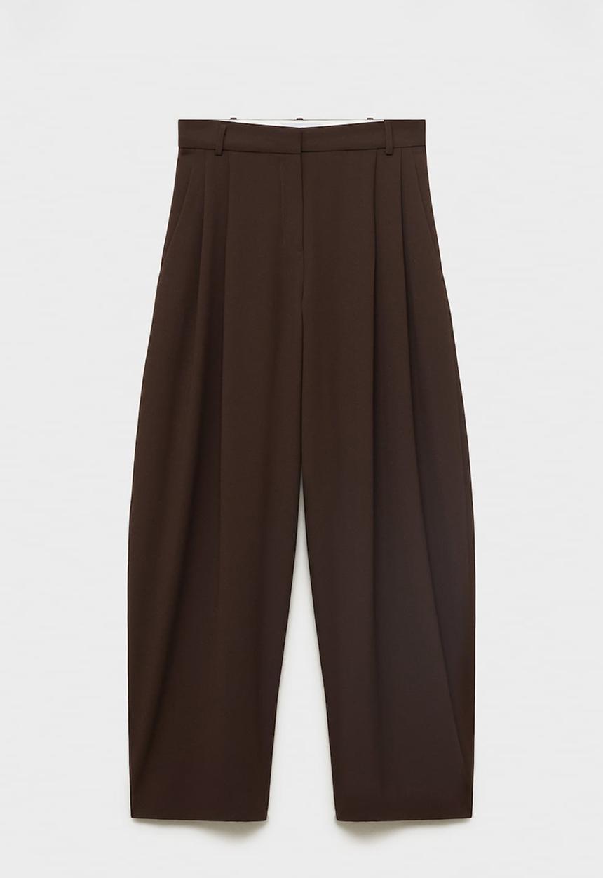MANGO - Trousers Grace - Dark Brown