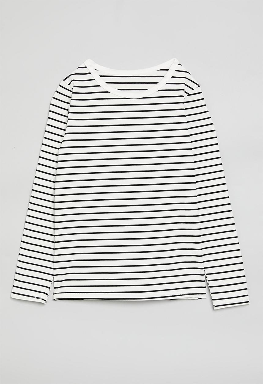 Pop Candy - Striped crew neck tee - black/white