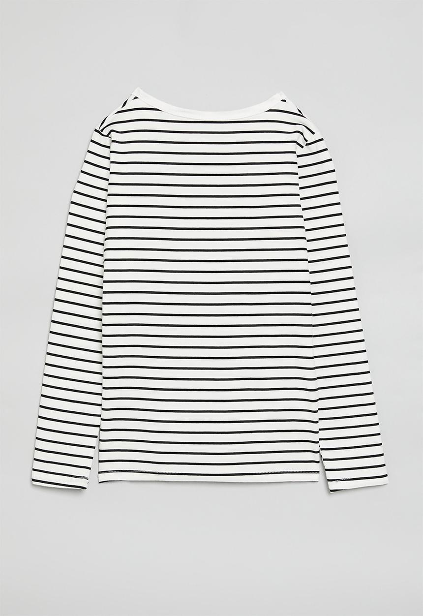 Pop Candy - Striped crew neck tee - black/white