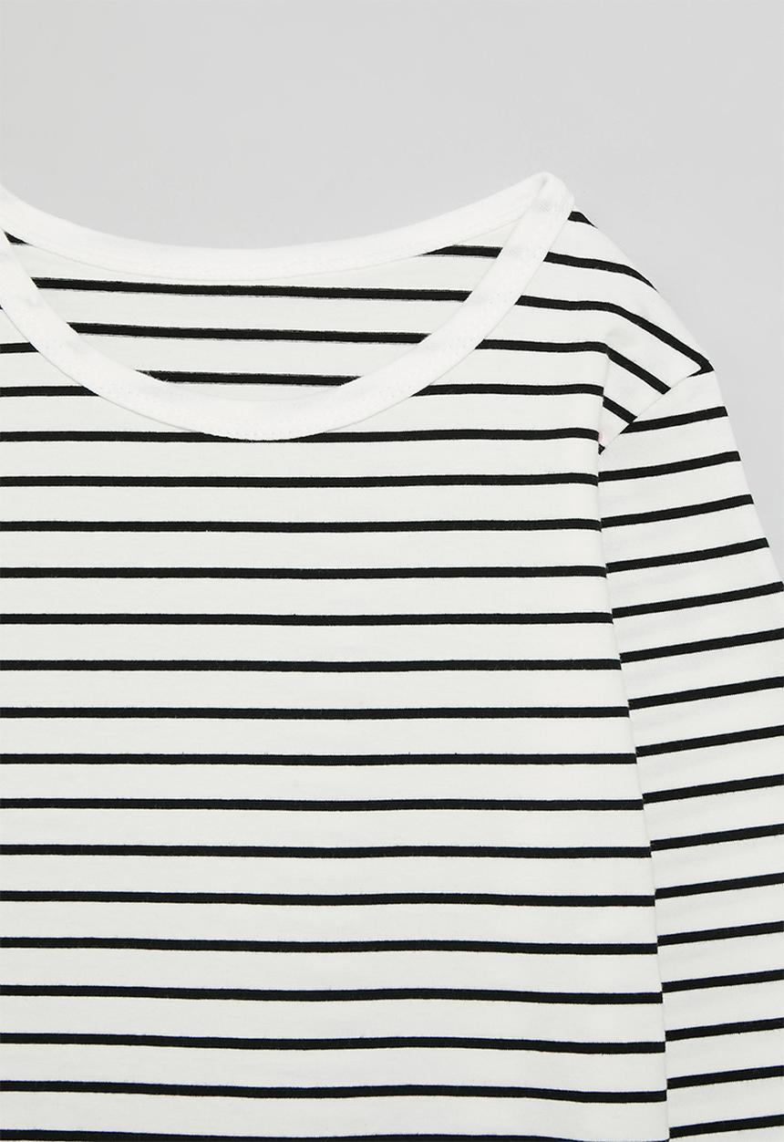 Pop Candy - Striped crew neck tee - black/white
