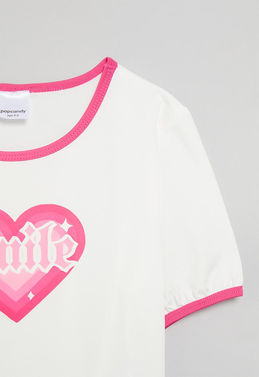 Pop Candy - Crop tee - white & pink