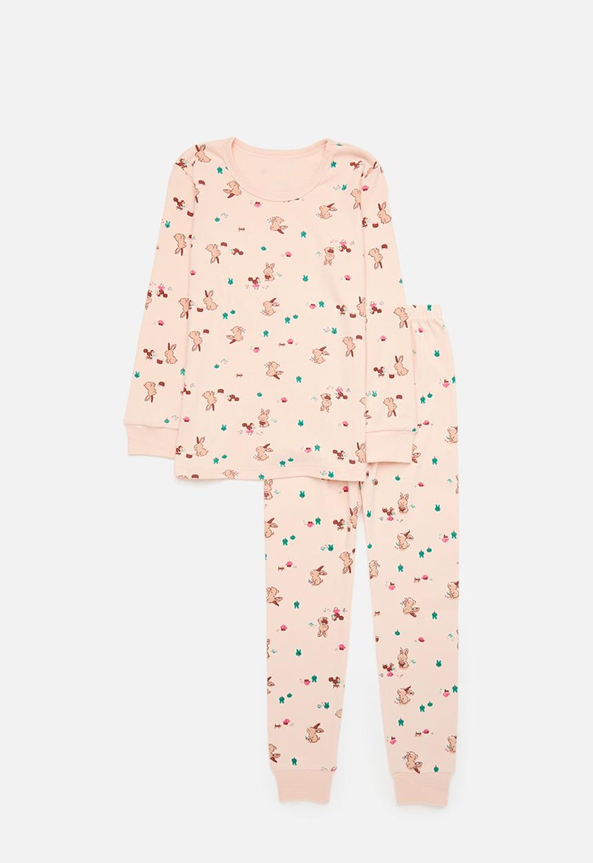 Pop Candy - Printed pj set - pink & white