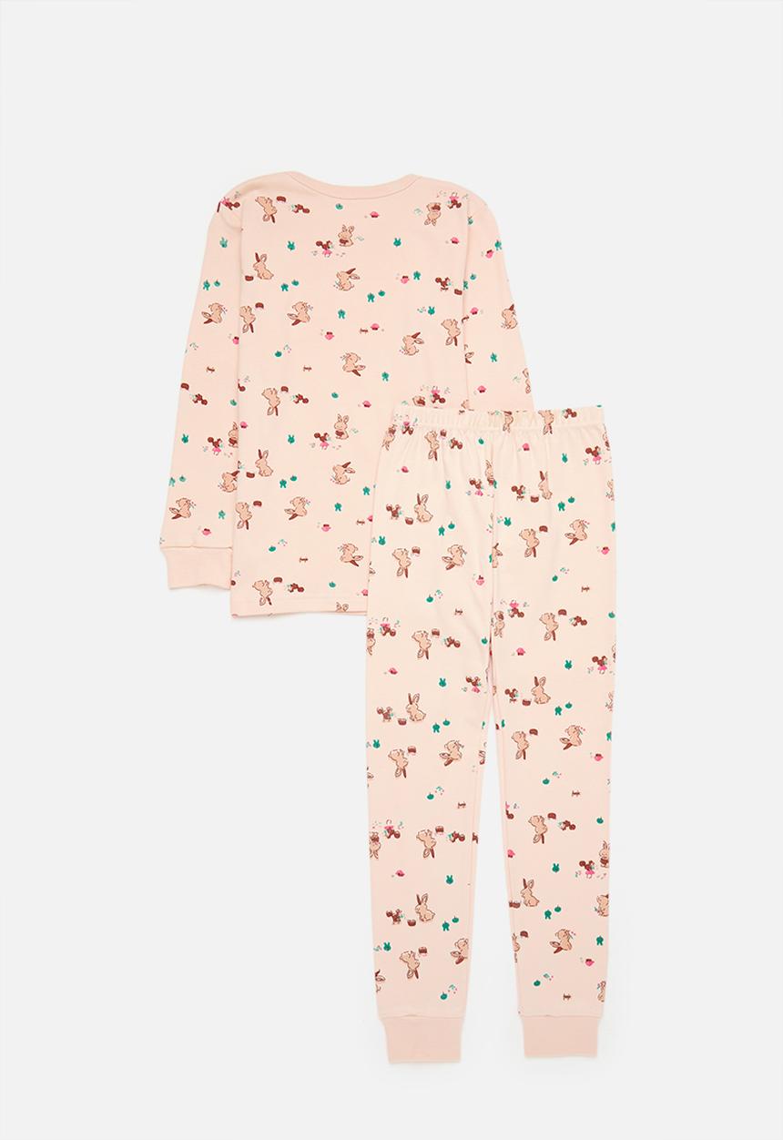 Pop Candy - Printed pj set - pink & white