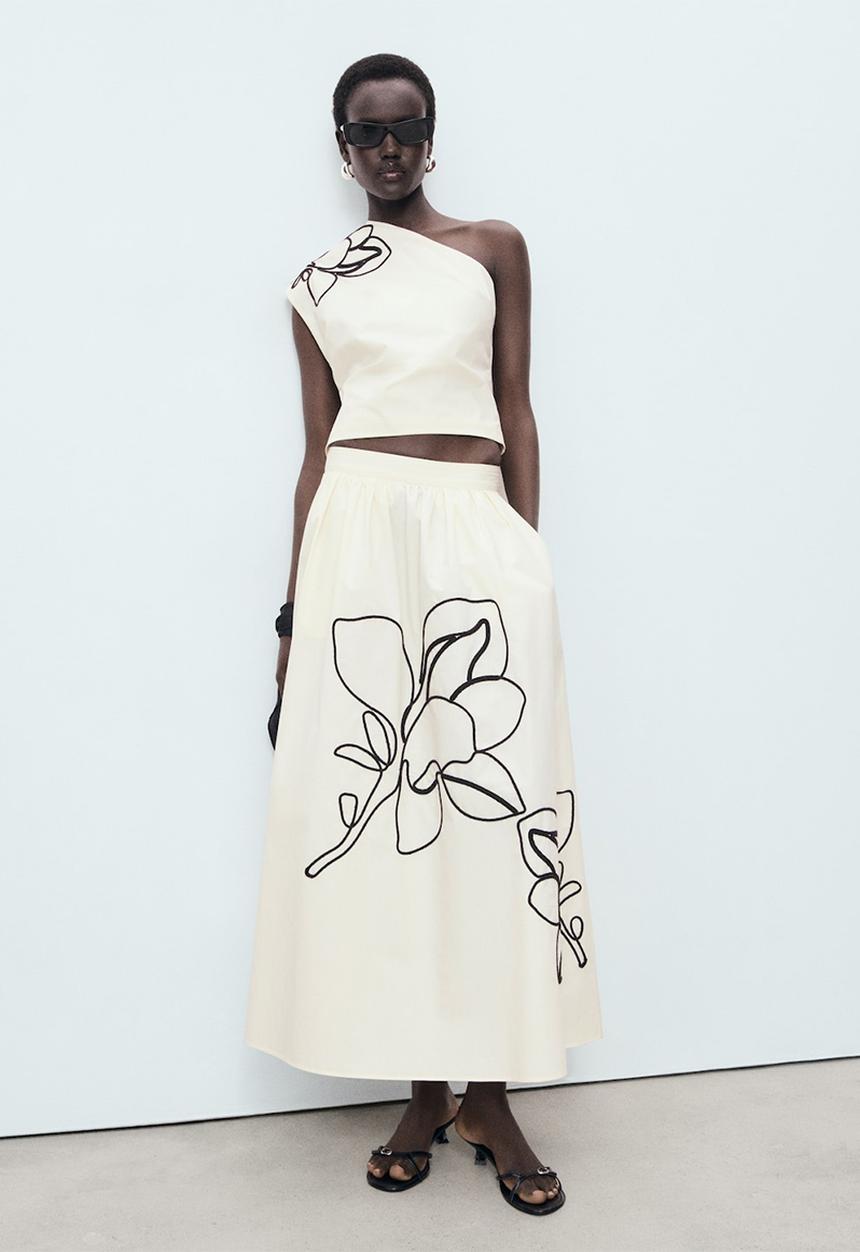 MANGO - Skirt Bari - Natural