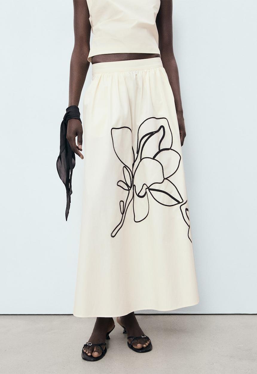 MANGO - Skirt Bari - Natural