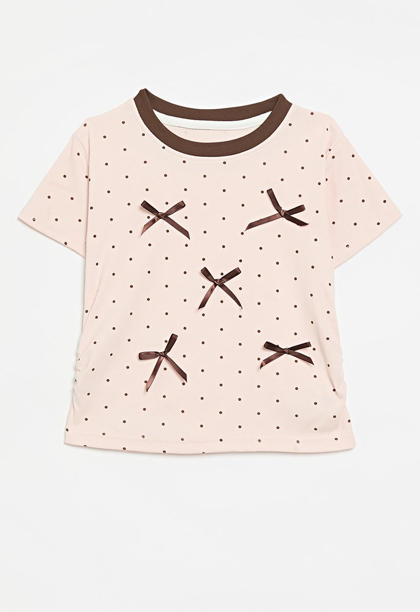 Pop Candy - Bow décor tee - pink