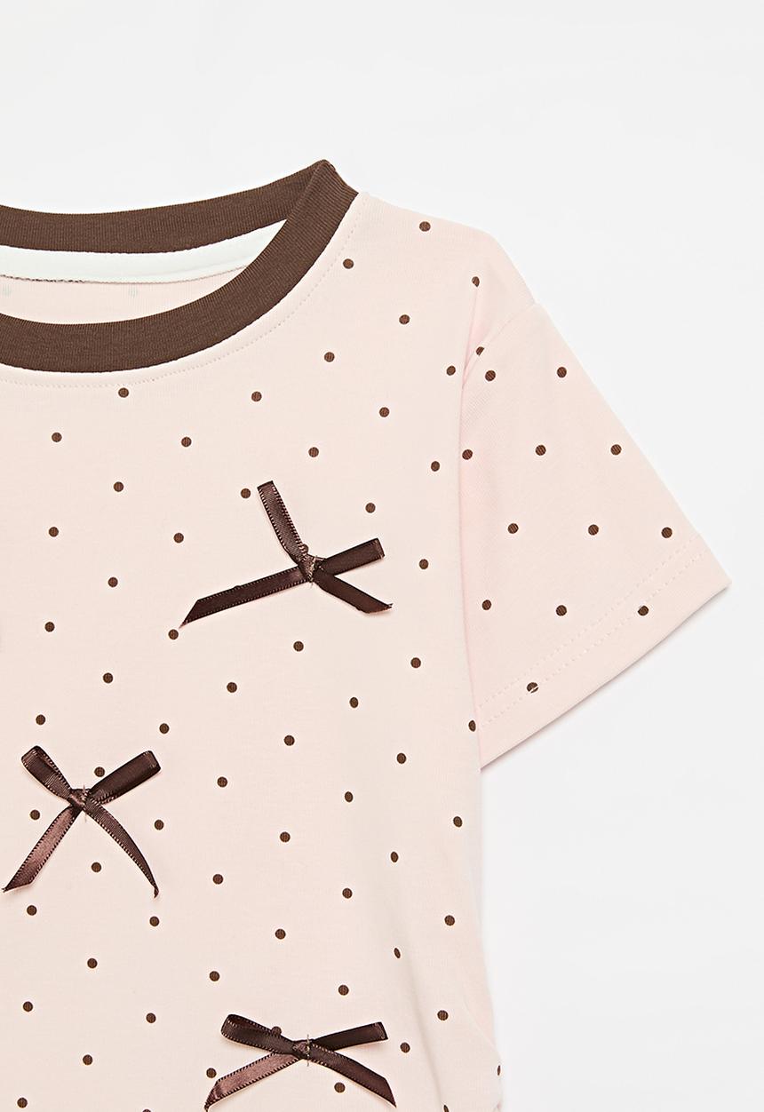 Pop Candy - Bow décor tee - pink