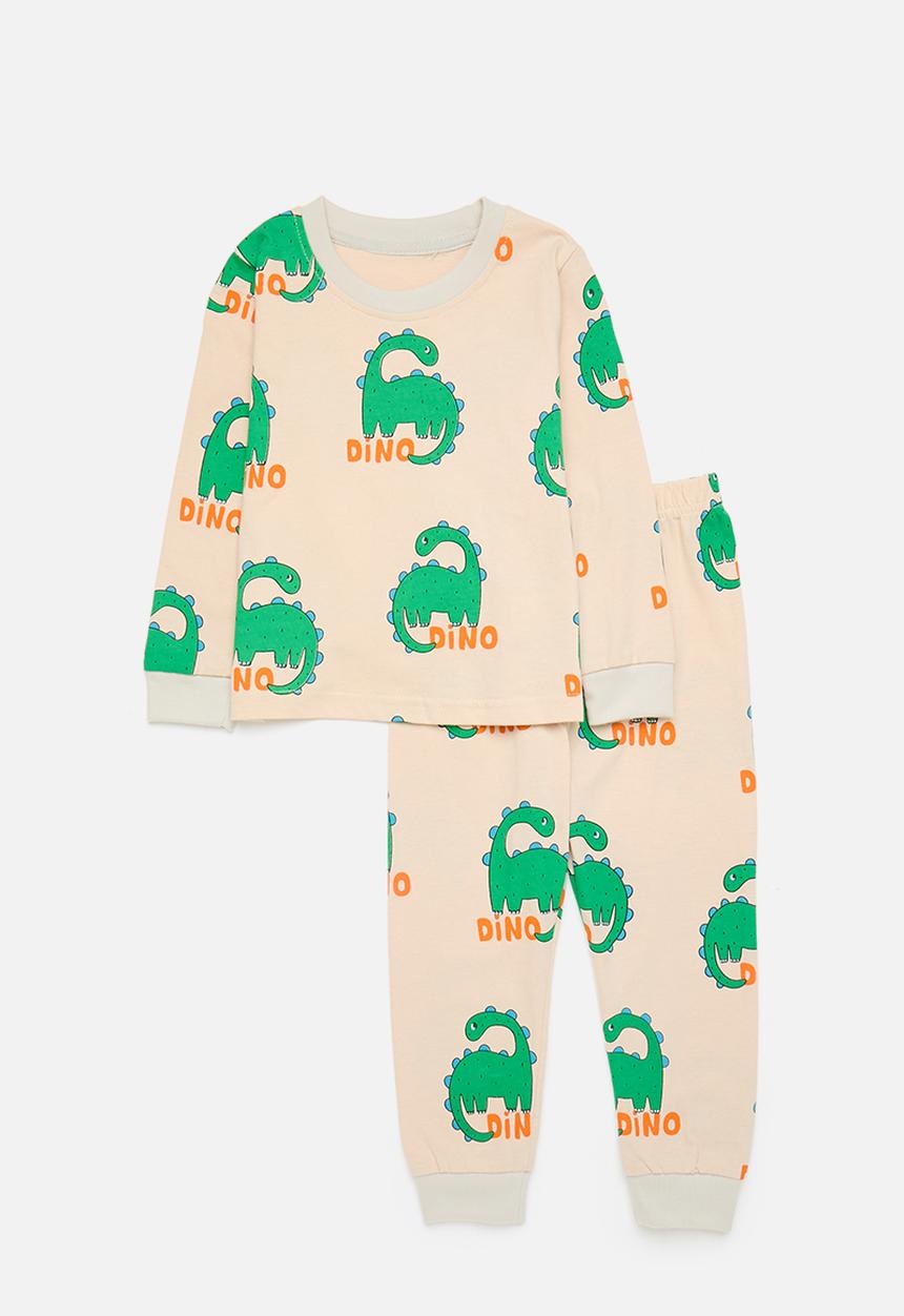 Pop Candy - Printed pj set - ecru & green