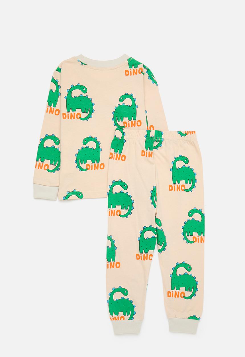 Pop Candy - Printed pj set - ecru & green