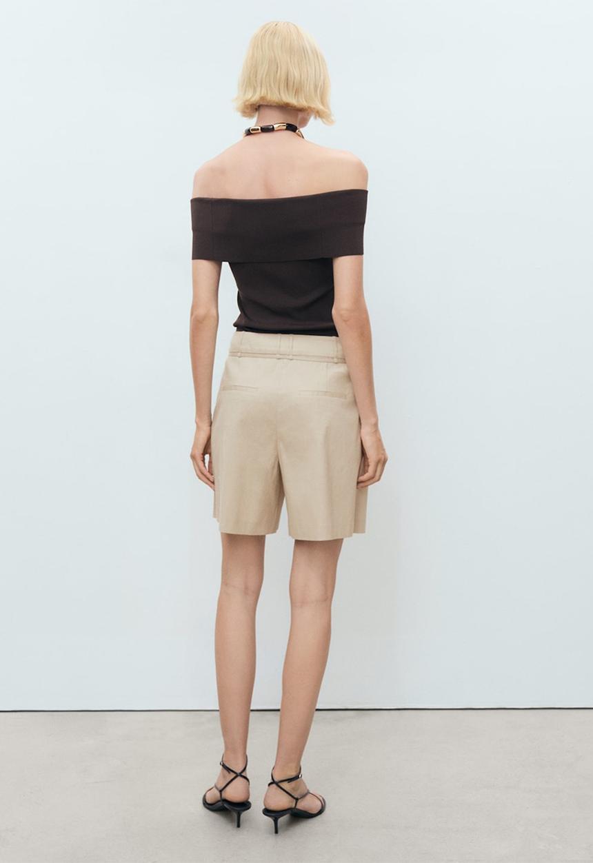 MANGO - Shorts Paulo - Light Beige