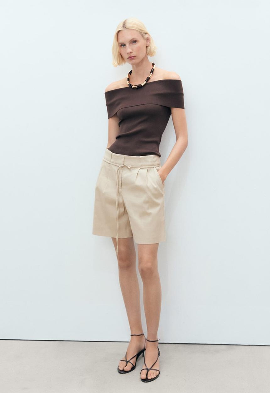 MANGO - Shorts Paulo - Light Beige