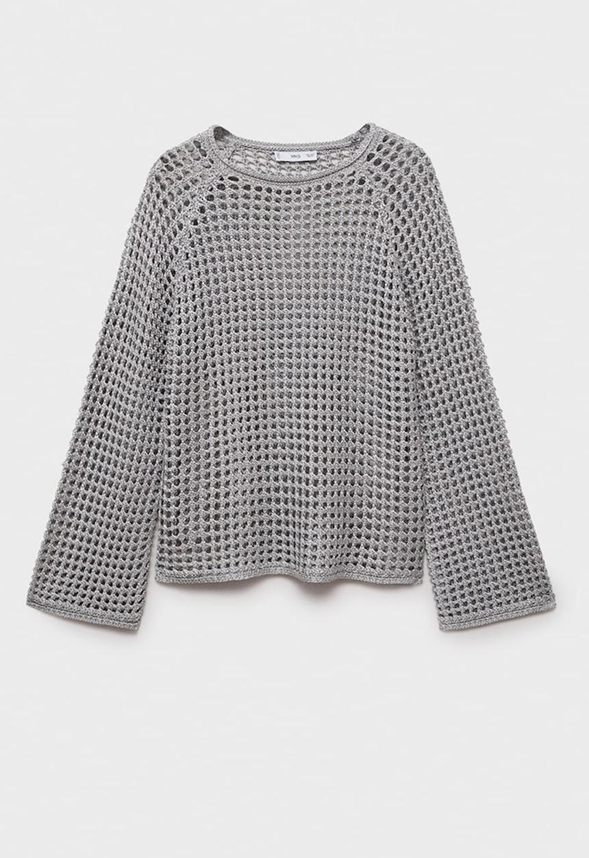 MANGO - Sweater Netto - Silver