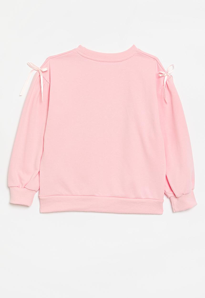 Pop Candy - Bow applique sweat top - pink