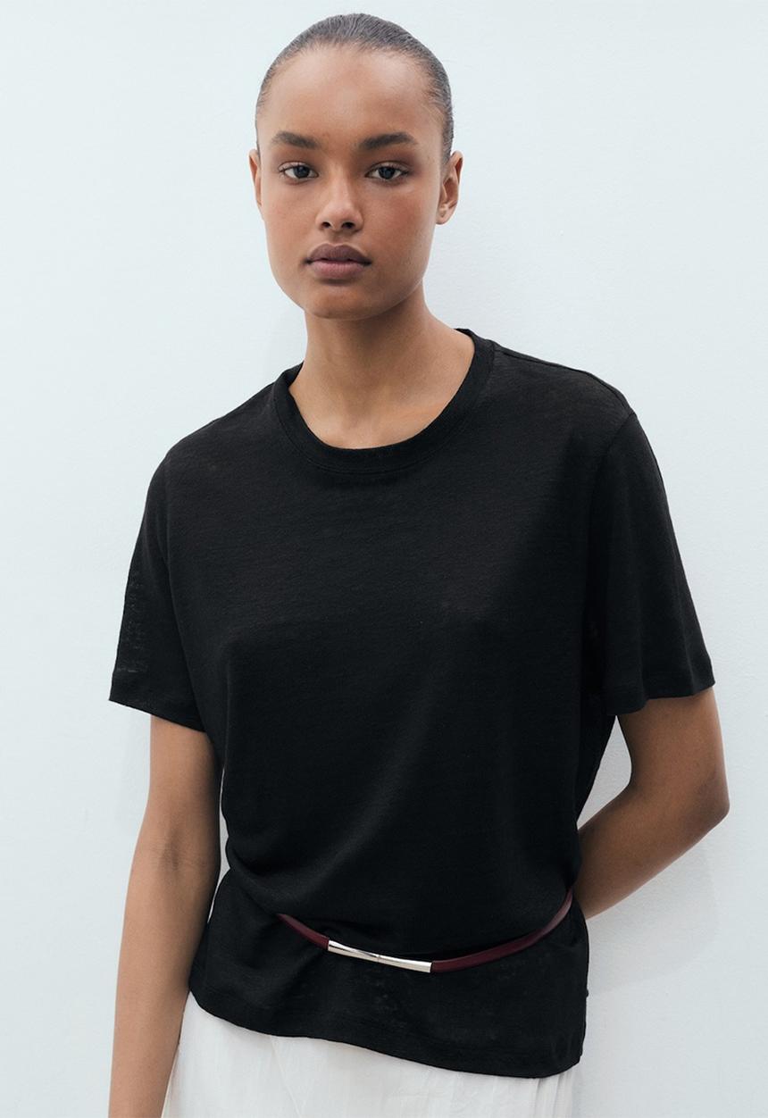 MANGO - T-Shirt Lenu - Black