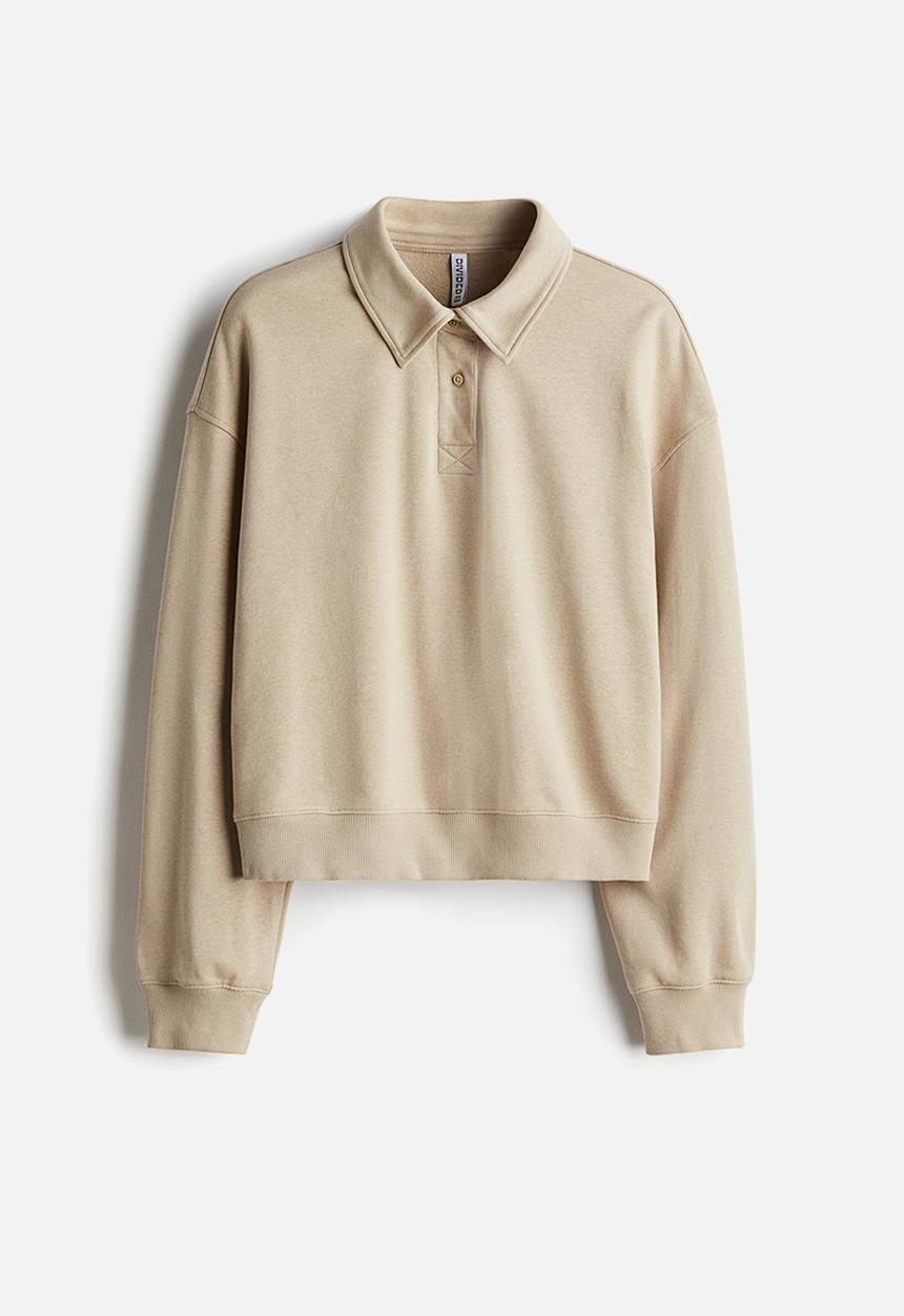H&M - Long-sleeved polo shirt - beige