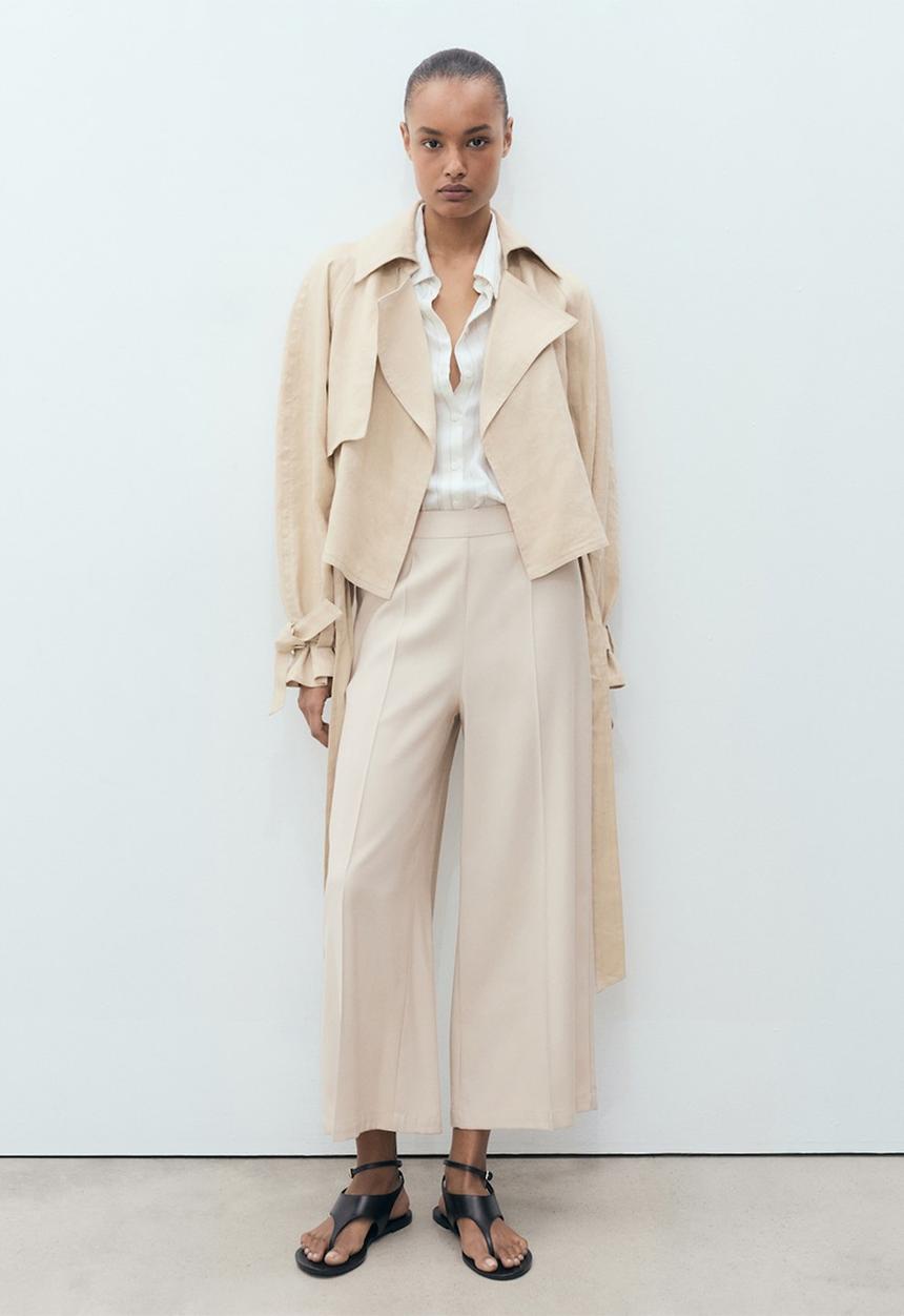 MANGO - Trousers Lidof - Light Beige