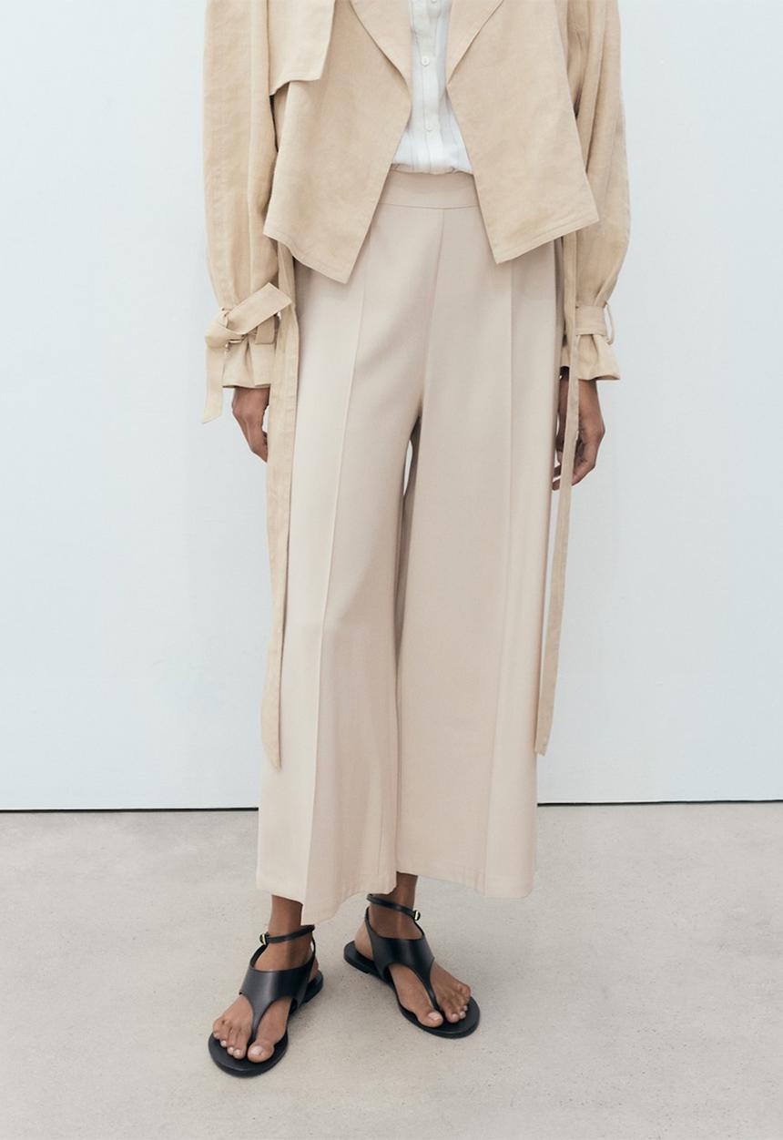 MANGO - Trousers Lidof - Light Beige