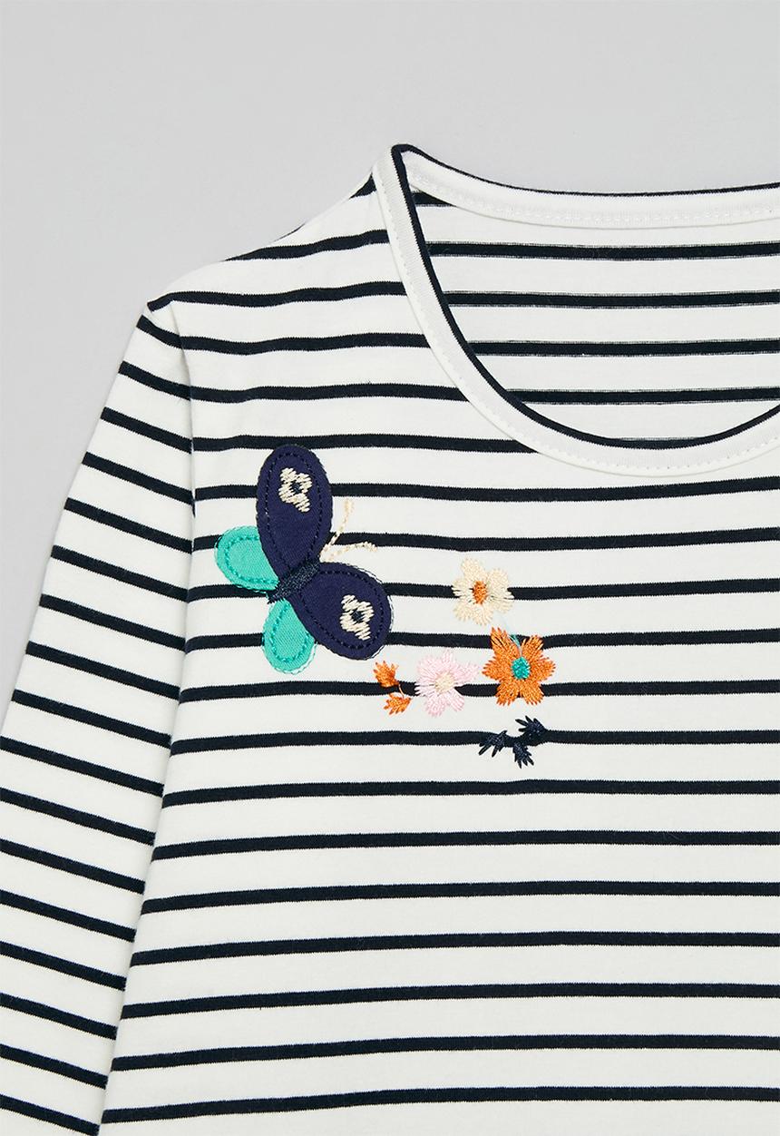 Pop Candy - Striped dress-blue & white