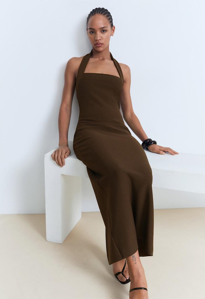 MANGO - Dress Brigitte - Brown