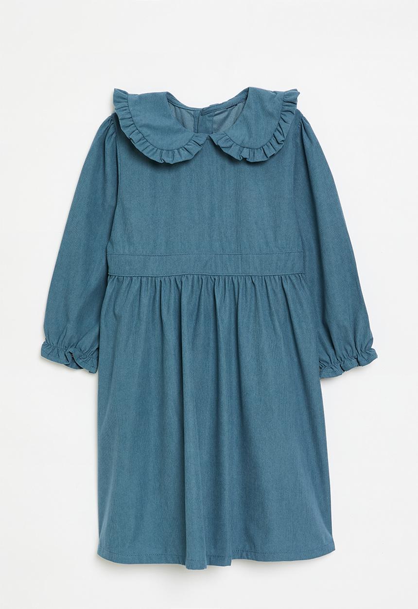 Pop Candy - Peter pan collar denim dress - blue