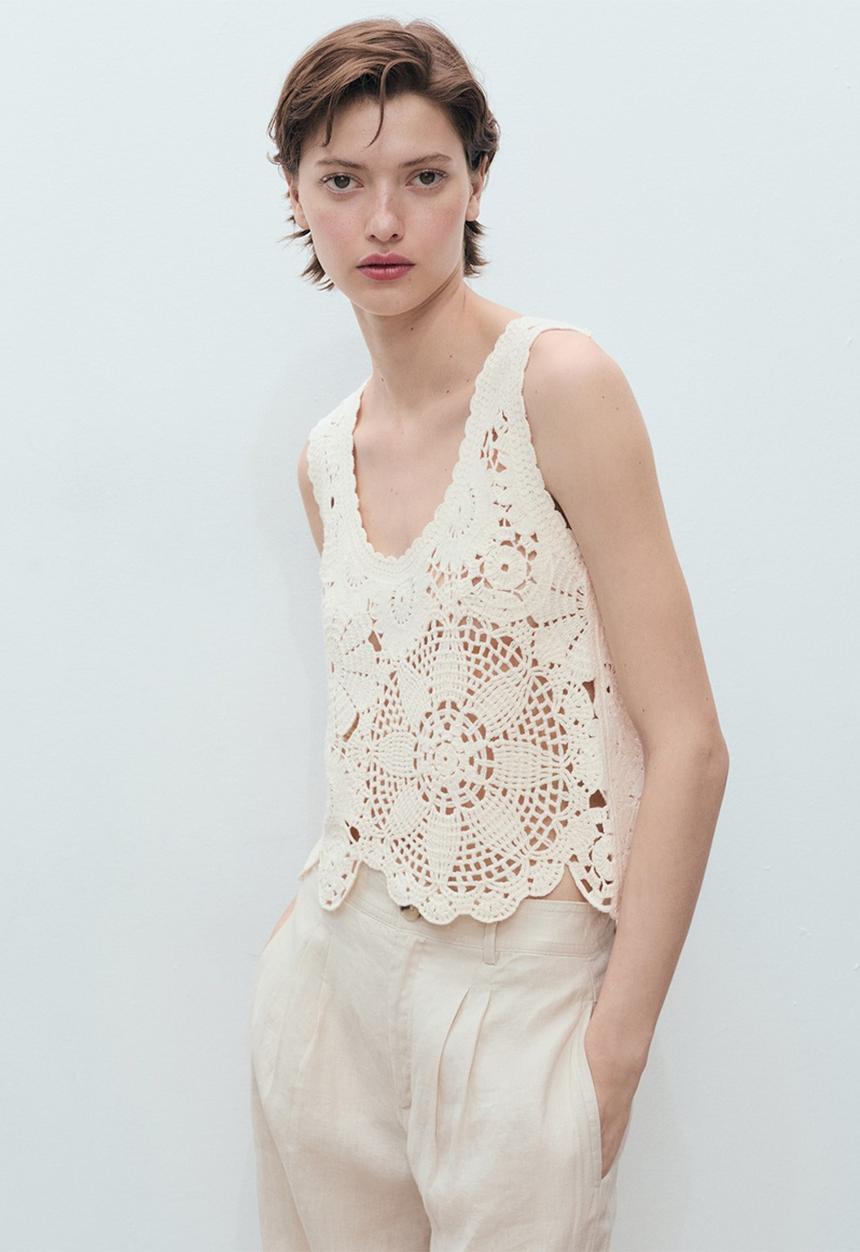 MANGO - Top Garden - Light Beige