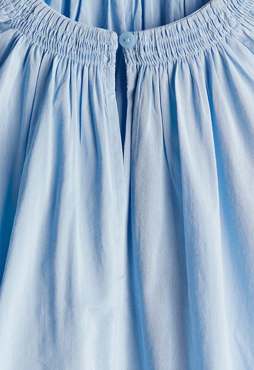 H&M - Smock-neck blouse - light blue 
