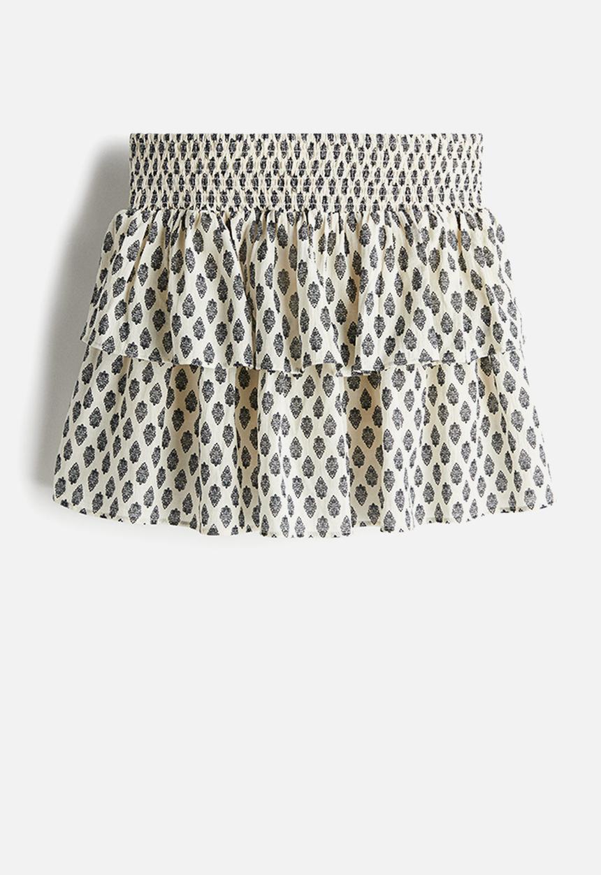 H&M - Tiered cotton skort - cream/patterned