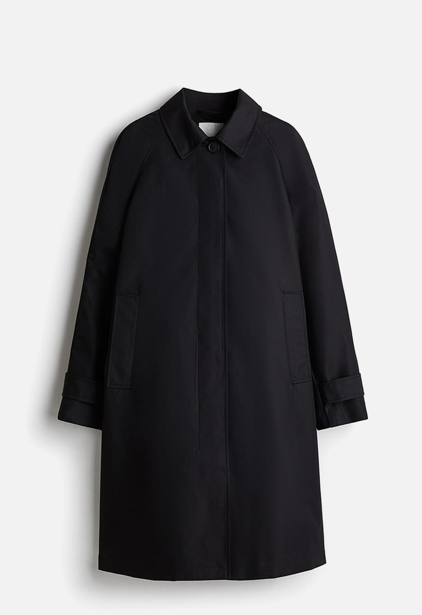 H&M - Twill car coat - black