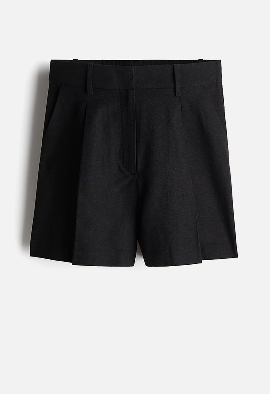 H&M - Linen-blend shorts - black