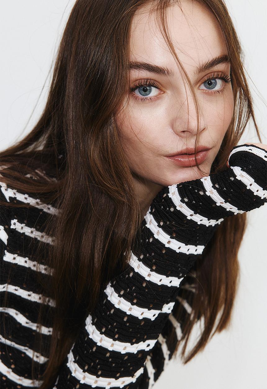 H&M - Pointelle jersey cardigan - black,multi