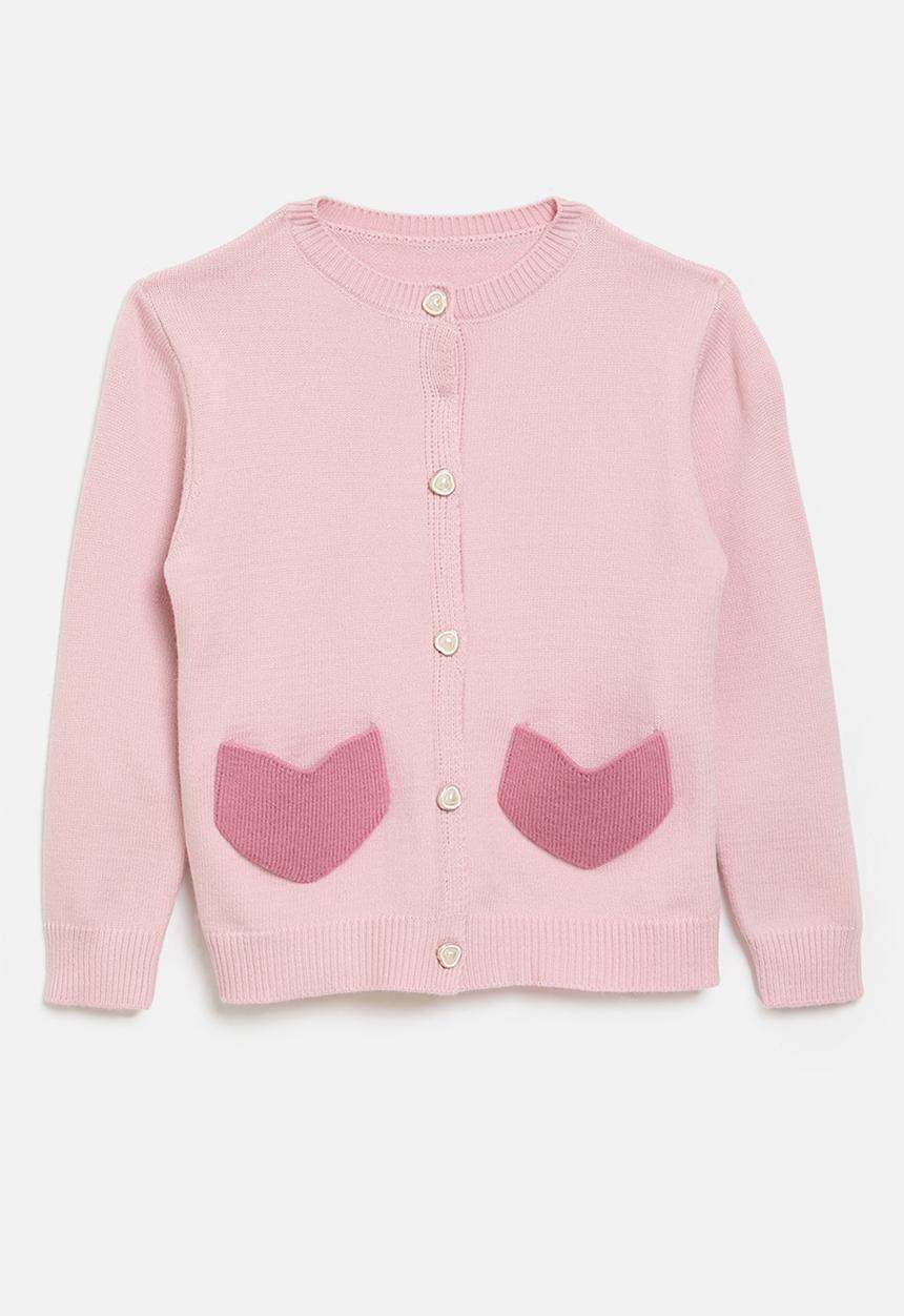Pop Candy - Heart pocket cardigan - pink