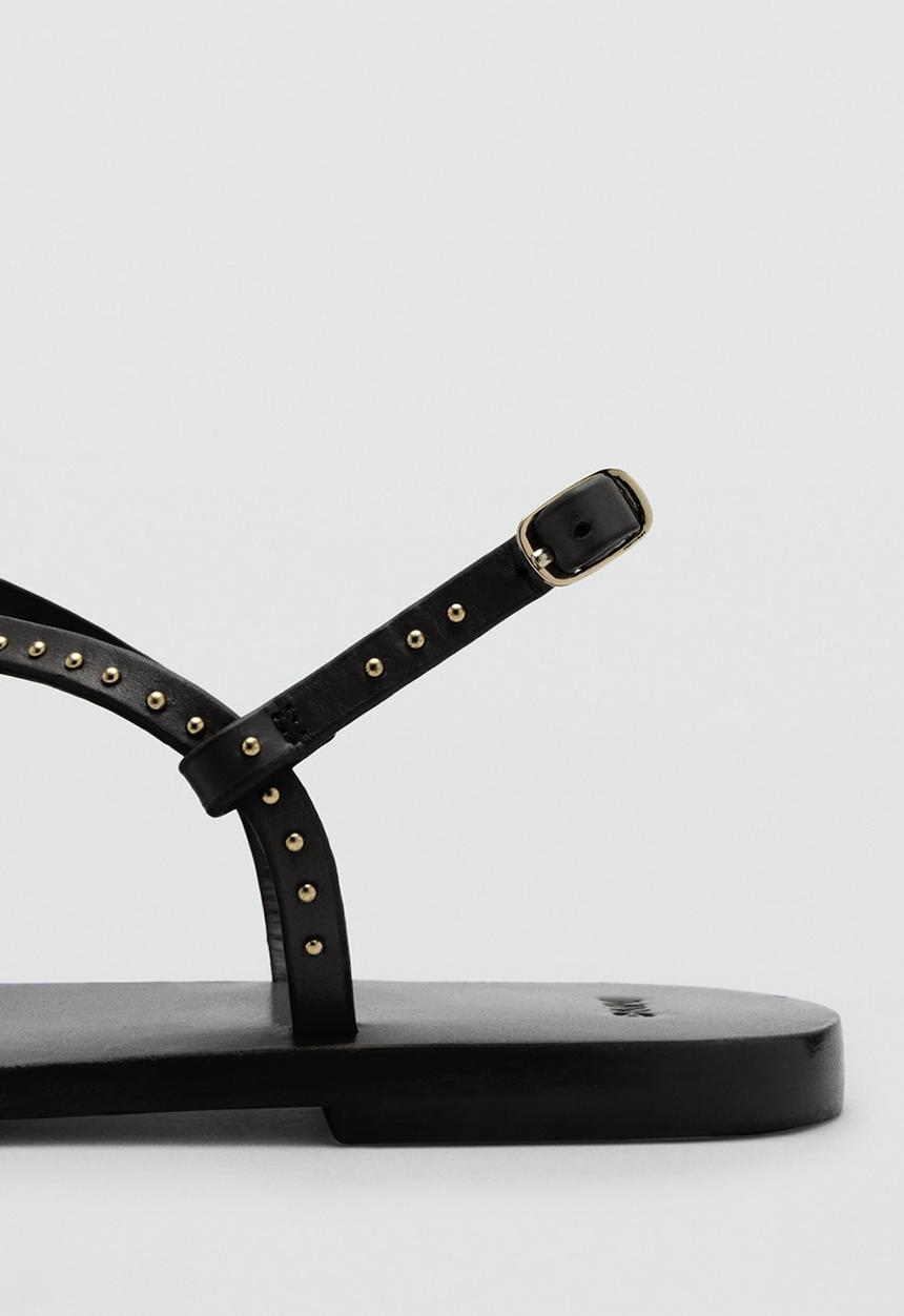 MANGO - Fida leather slingback - black