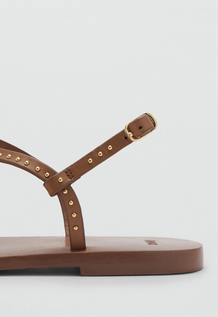 MANGO - Fida leather slingback - medium brown