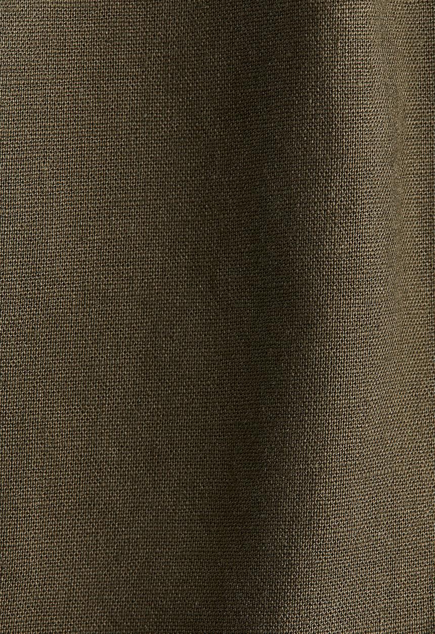 H&M - Linen-blend shorts - dark khaki green