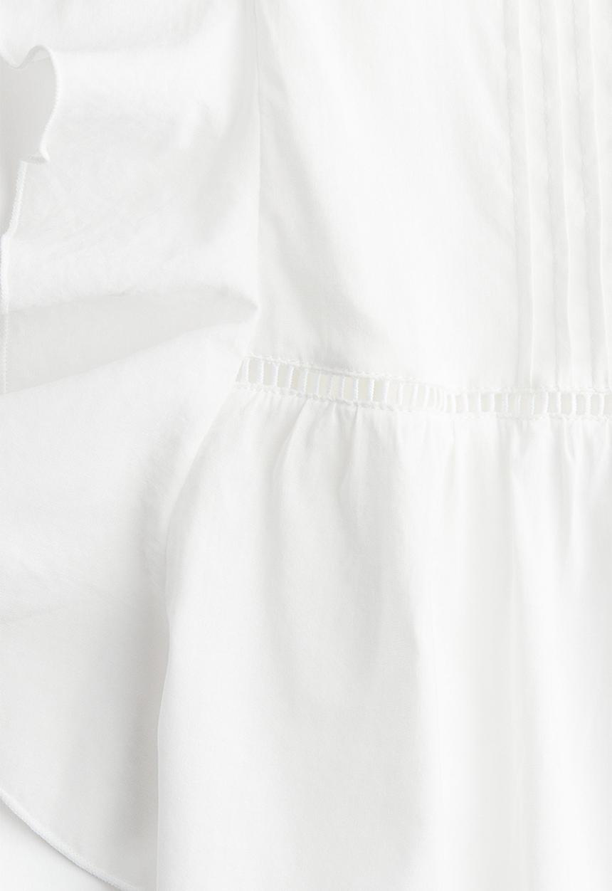 H&M - Flutter-sleeved blouse - cream